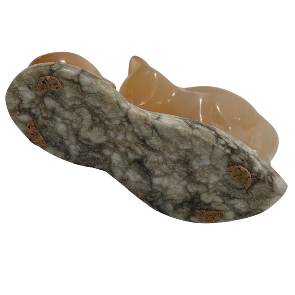 Stone Fox & Hedgehog Figurine on Granite Base - Picture 5 of 5